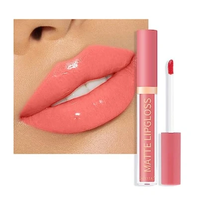 Abbildung von INTEROOKIE Makeup Water Gloss Lip Glaze mit Spiegel Nicht verblassende Lippenhonigflüssigkeit für natürliche, lang anhaltende Feuchtigkeit Wasserglanz Frauen (07#)