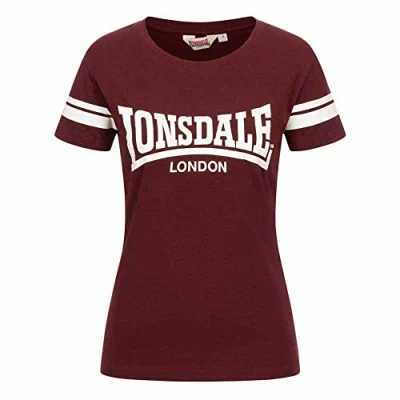 Abbildung von Lonsdale Killegray Tshirt print, Damen, Größe: Large, Oxblood white