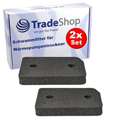 Abbildung von 2x Trade Shop Schwammfilter/Schaumfilter/Filtermatte kompatibel mit Miele TCF650WP TWF640WP TSF643WP TWF660WP TSF663WP TCD440WP TCD450WP TWD440WP