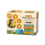 Abbildung von Iams Naturally Adult Land &amp; Sea Collection Multipack Katzenfutter ...