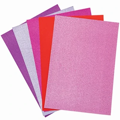 Abbildung von Baker Ross FC301 Glitzernde Valentinstags Bastelkarten für Kinder, A4, 20 Stück, Rot,Rosa