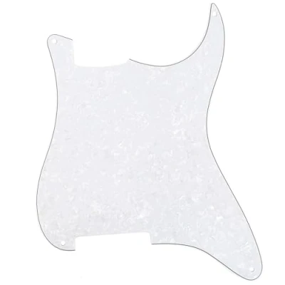 Abbildung von Musiclily 4 Löcher Gitarre Schlagbrett Rohmaterial ST Pickguard für Strat Style E Gitarre,4 lagig White Pearl