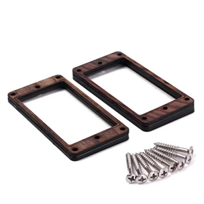 Abbildung von Alnicov Humbucker Tonabnehmerring Set mit gebogener Unterseite, für Epiphone Gitarrenzubehör, Rosenholz, 2 Stück