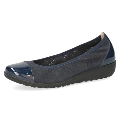 Abbildung von CAPRICE Damen Ballerinas aus Leder Runde Spitze, Blau (Ocean Comb), 36 EU