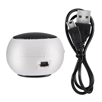 Abbildung von Garsent Lautsprecher, tragbarer Bluetooth Musik Speaker mit 3,5mm Audiobuchse Eingebauter 180mAH Akku für iPod, Handy, Telefon, PC, MP3, MP4, MP5(weiß)