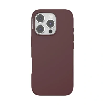 Abbildung von PopSockets iPhone 16 Pro Hülle kompatibel mit MagSafe, Handyhülle für Pro, kabellos aufladbar, nur Oxblood
