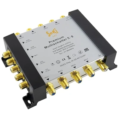 Abbildung von SeKi Multischalter 5/8 1 Satellit 8 Teilnehmer Quad LNB tauglich HDTV FullHD 8K