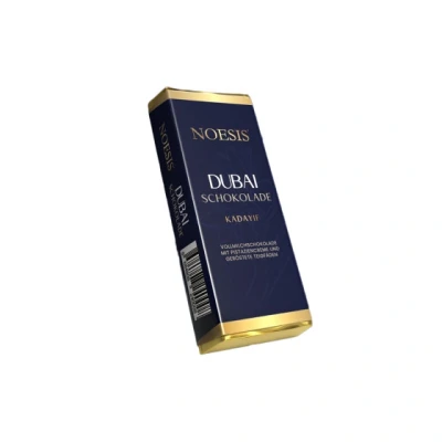 Abbildung von Noesis Dubai Schokolade 100g Premium Vollmilchschokolade mit Pistaziencreme und gerösteten Teigfäden (Kadaifi)