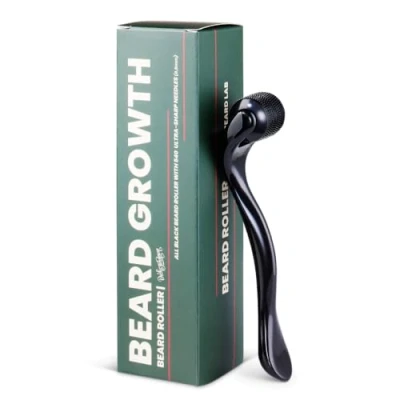 Abbildung von Dick Johnson Beard Growth Roller Hochwertiges Microneedling Werkzeug Für verbessertes Bartwachstum, Sicher und Einfach in der Anwendung, Fördert Kollagenproduktion &amp; Durchblutung, dichteren