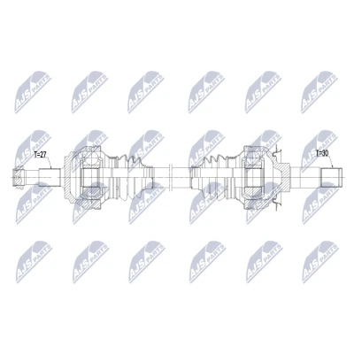 Abbildung von NTY NPW ME 227 Antriebswelle Hinterachse links, rechts 810mm Automatikgetriebe MERCEDES BENZ: E Klasse T modell, Limousine