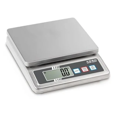 Abbildung von KERN Kompakte Edelstahl Tischwaage mit Hohem Schutzgrad IP65 Gegen Staub und Spritzwasser, Wägebereich 0.5kg, Ablesbarkeit 0.1g