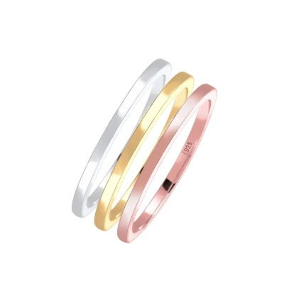 Abbildung von Elli 3ER SET Ring, Damen, Größe: 54, Gold