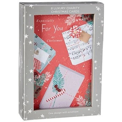 Abbildung von Hallmark Luxuriöse Weihnachtskarten für wohltätige Zwecke Packung mit 8 in 1 Scrapbook Stil, festliches Design