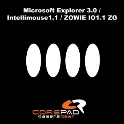 Abbildung von Corepad Mausfüße Skatez Pro 3 Microsoft IntelliMouse Explorer 3.0 (IE3) 1.1 (IM1.1) 1.0 (IM1.0) Zowie IO1.1 ZG