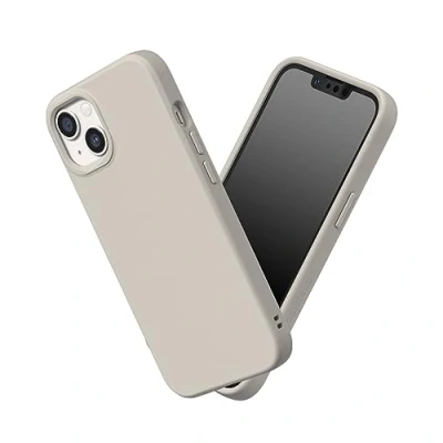 Abbildung von RhinoShield Case kompatibel mit [iPhone 13/14] SolidSuit Stoßdämpfende &amp; schlanke Schutzhülle Premium Finish 3.5 Meter Fallschutz Sandbeige