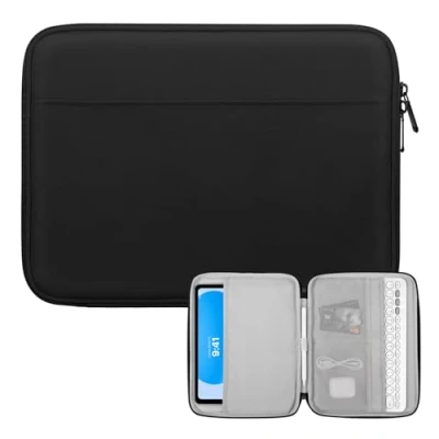 Abbildung von Dadanism 9 11 Zoll Tablet Tasche Hülle Kompatibel mit iPad 10,2 2021 2019, Pro M4 2024 2018, Air 11&quot; 2024, 5/4 10,9, 10. Gen Galaxy Tab A9+ 11&quot;/S9 FE 10,9&quot;, Schwarz
