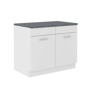 Abbildung von Küchen Preisbombe Spülenschrank 100 cm Buffet Mario Weiss matt Küchenzeile Küche Einbauküche