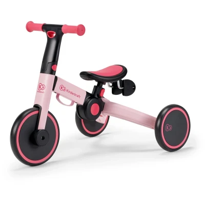 Abbildung von Kinderkraft Dreirad 3in1 4TRIKE, Leicht Rutscher, Laufrad, Zusammenklappbar, ergonomische Sattel, ab 12 Monat bis 5 Jahre, Rosa