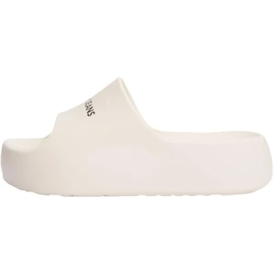 Abbildung von Tommy Jeans Flatform POOL Slide Pantolette flach, Damen, Größe: 39 40, Newsprint Schuhe