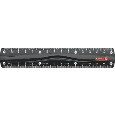 Abbildung von Brunnen 104971590 Lineal (für Schule und Büro Colour code, 15 cm, mit Griffmulde, für Links Rechthänder) schwarz / onyx