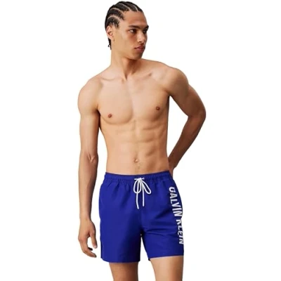 Abbildung von Calvin Klein Swimwear Medium Drawstring Badeshorts, Herren, Größe: 4XL, Sapphire blue