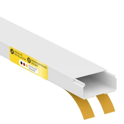 Abbildung von Kabelkanal aus hochwertigem PVC weiß Selbstklebend 2m 5 Stück 40x16mm