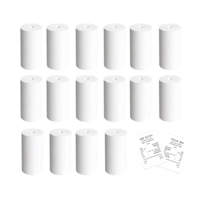 Abbildung von Thermopapierrollen 16 Rollen Thermorollen 57mm x 30mm Kassenrollen Thermopapier Bonrollen für Bankomat und Kredit Kartenlesegeräte, 6.3m