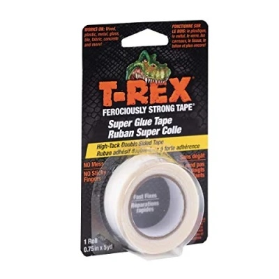 Abbildung von T Rex Klebeband, extra starker Kleber, hohe Klebekraft, doppelseitiges schnelles Fixieren, Reparieren und großartig für Handwerk oder Basteln
