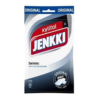 Abbildung von Cloetta Jenkki Xylitol Salmiac Kaugummi 1 Pack of 100g