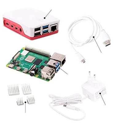 Abbildung von BerryBase Raspberry Pi 4 Computer Modell B, 4GB RAM Light Starter Kit, weiß