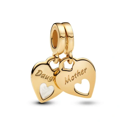 Abbildung von Pandora Double CŒUR Fendu SET Anhänger, Damen, Größe: One Size, Jaune