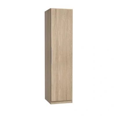 Abbildung von FORTE CADIXO Schrank 50 55, Kleiderschrank klein, Flurschrank schmal, Garderobenschrank, Drehtürenschrank, 1 türig mit Einlegeböden, Holzdekor: Sonoma Eiche, 51 cm breit x 213 hoch 59 tief