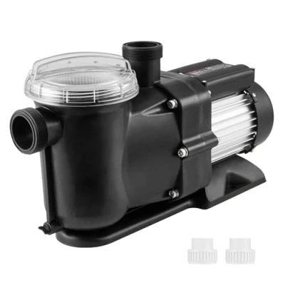 Abbildung von VEVOR Schwimmbadpumpe, 2 PS, 115 GPM max. Durchfluss, Einzelgeschwindigkeits 220 V, 2850 U/min, 15 m Förderhöhe, Poolpumpe mit Filterkorb, für Aufstellpools, Whirlpools, Spas