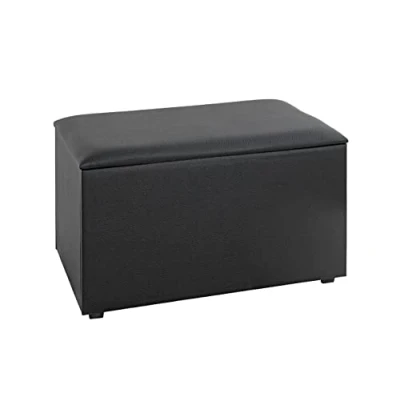 Abbildung von HAKU Möbel Sitztruhe schwarz, Kunstleder, MDF Maße: B 65 cm x H 42 T 40 cm, Style: Modern
