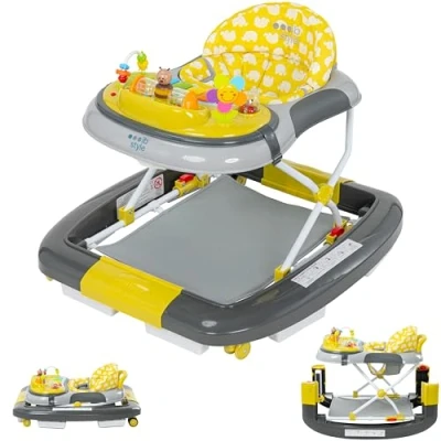 Abbildung von ib style 5in1 Lauflernhilfe, Gehfrei, Schaukelfunktion mit Licht &amp; Melodie, Laufhilfe für Baby ab 6 Monate, Little World, Grün Grau