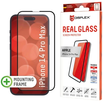 Abbildung von Apple iPhone 14 Pro Max Panzerglas Displex Real Glass FC Bildschirmschutzfolie Full Cover für das