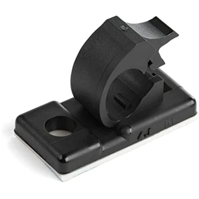 Abbildung von StarTech. com 100 Selbstklebende Kabelmanagement Clips, schwarz, für Netzwerk/Ethernet/Büro/Schreibtisch/Computer Kabel Organizer, Nylon Klemme UL/94V 2 feuerfest (CBMCC1)
