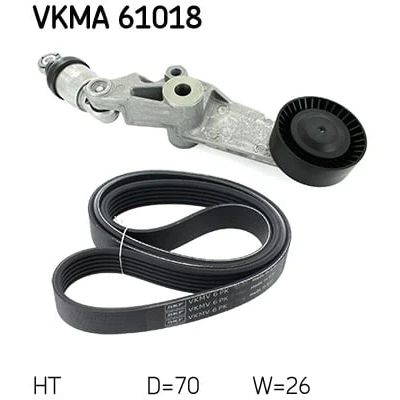 Abbildung von SKF VKMA 61018 Keilrippenriemensatz TOYOTA: Corolla IX Schrägheck, RAV4 II SUV