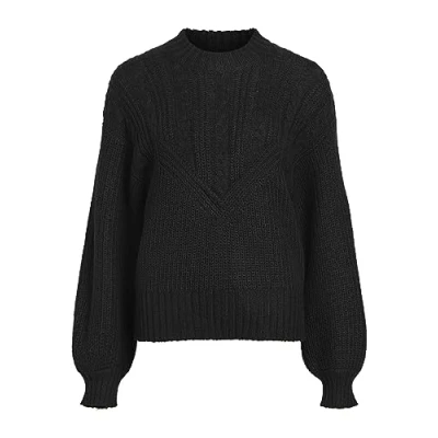 Abbildung von Object Objnova Stella Cable Strickpullover, Damen, Größe: Medium, Black