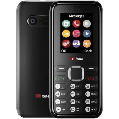 Abbildung von TTfone TT150 Handy Basic entsperrt mit Bluetooth, lange Akkulaufzeit, Dual SIM Kamera und Spiel, einfach zu bedienen, robust leicht (Schwarz, Ladegerät)