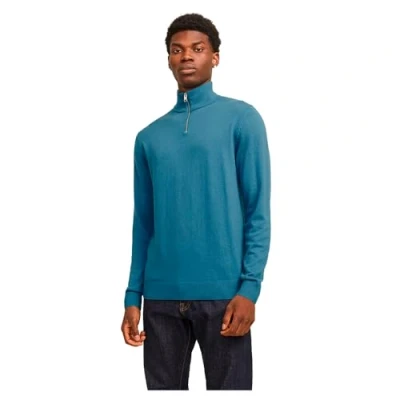 Abbildung von JACK &amp; JONES Male Sweatshirt mit halbem Reißverschluss Einfarbig