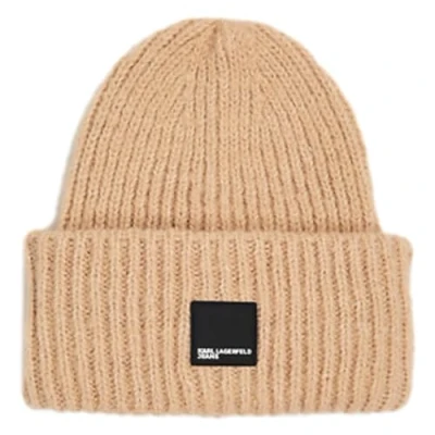 Abbildung von KARL LAGERFELD JEANS, Damen, Box Logo Beanie, Irish Cream, Einheitsgrösse