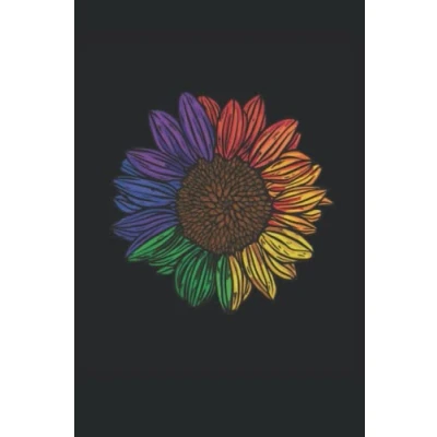 Abbildung von Notizbuch: Bunte Sonnenblume Notizbuch 6x9 Zoll DIN A5 120 Seiten Punktraster Sonnenblumen Notizheft Blumen Tagebuch Hippie Geschenk