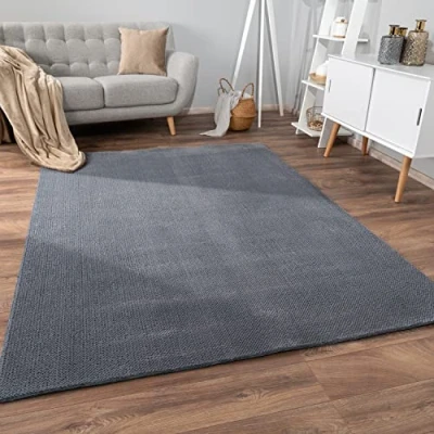 Abbildung von Paco Home Teppich Wohnzimmer Schlafzimmer Kurzflor Skandinavisches Boho Muster Melierte Optik Moderne Einfarbige Deko, Grösse:60x100 cm, Farbe:Anthrazit