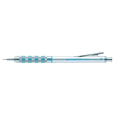Abbildung von Pentel PG1017 C GraphGear1000 Druckbleistift 0,7 mm Strichstärke, Edelstahlgehäuse mit Härtegradindikator, duale Griffzone, voll versenkbare 4 Minenführung, Radierer (Z2 1N), 12 Stück