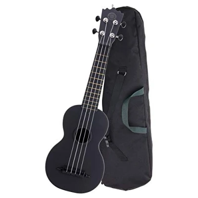 Abbildung von Classic Cantabile BeachBuddy &quot;Blackbird&quot; Sopran Ukulele aus ABS Material (Uke, Hawaii Gitarre, PVC Kunststoff, 12 Bünde, Bünde leichtgängige Gitarren Mechaniken, Outdoor &amp; Strand tauglich)