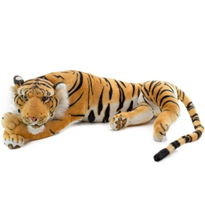 Abbildung von BRUBAKER Kuscheltier Liegender Tiger 60 cm lebensecht (1 St., König des Dschungels), Stofftier Plüschtier