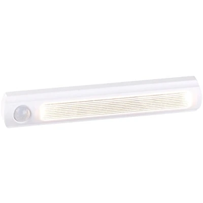 Abbildung von Luminea Schranklicht: Batterie LED Schrankleuchte, PIR &amp; Lichtsensor, 0,6 W, 25 Lm, 6000 K (LED Leisten, Schranklicht mit Sensor, Bewegungsmelder)
