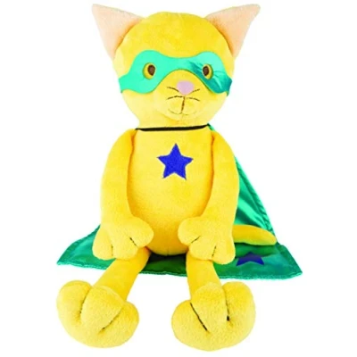Abbildung von Suki Gifts 14438 Superheld Captain Katze Kuscheltier, mehrfarbig