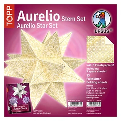 Abbildung von Ludwig Bähr Faltblätter Aurelio Stern Madras 110g/qm 20x20cm creme/gol